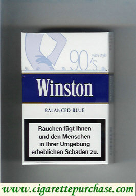 Winston collection version Balanced Blue 90s cigarettes hard box